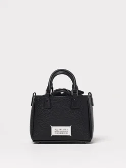 Borsa Mini 5AC Maison Margiela in pelle a grana e canvas