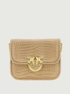 Borsa Mini Love Bag Box Simply Pinko in pelle stampa cocco