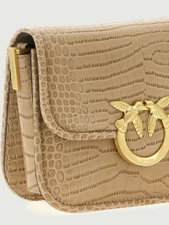 Borsa Mini Love Bag Box Simply Pinko in pelle stampa cocco