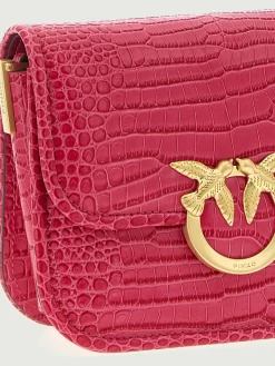 Borsa Mini Love Bag Box Simply Pinko in pelle stampa cocco