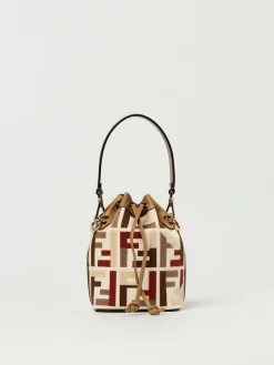 Borsa Mini Mon Tresor Fendi in canvas con ricamo FF multicolor