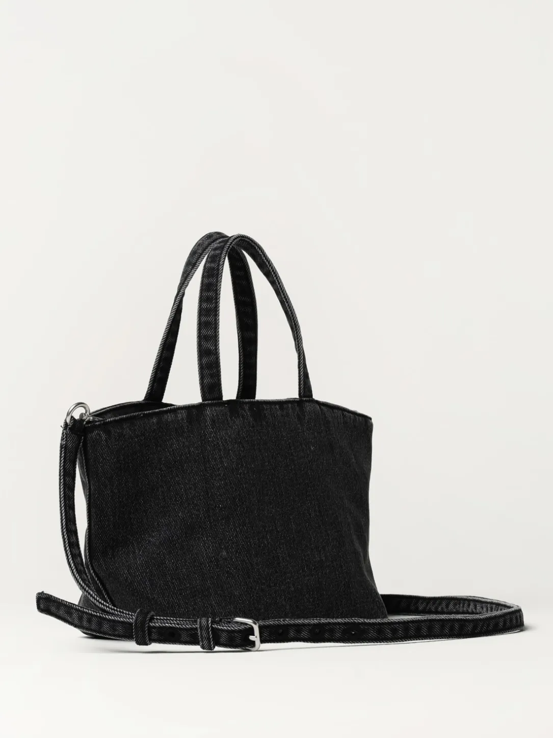 Borsa Mini Punch Alexander Wang in denim con logo