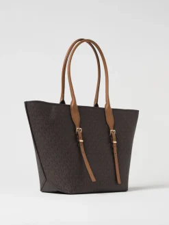 Borsa Moore Tote Michael Kors in cotone spalmato a grana opaca con monogram MK all over