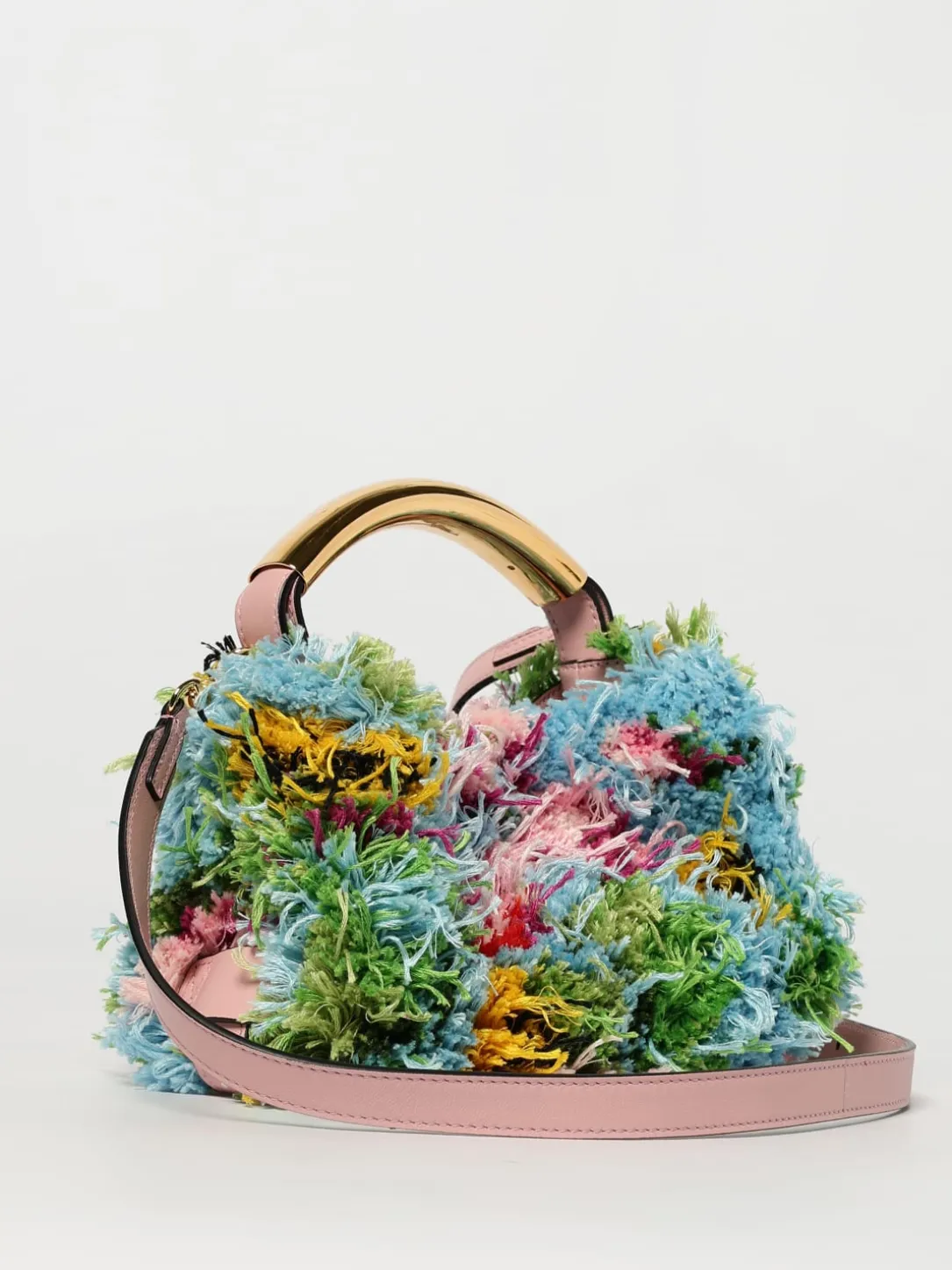 Borsa Moschino Couture in misto cotone con stampa floreale astratta