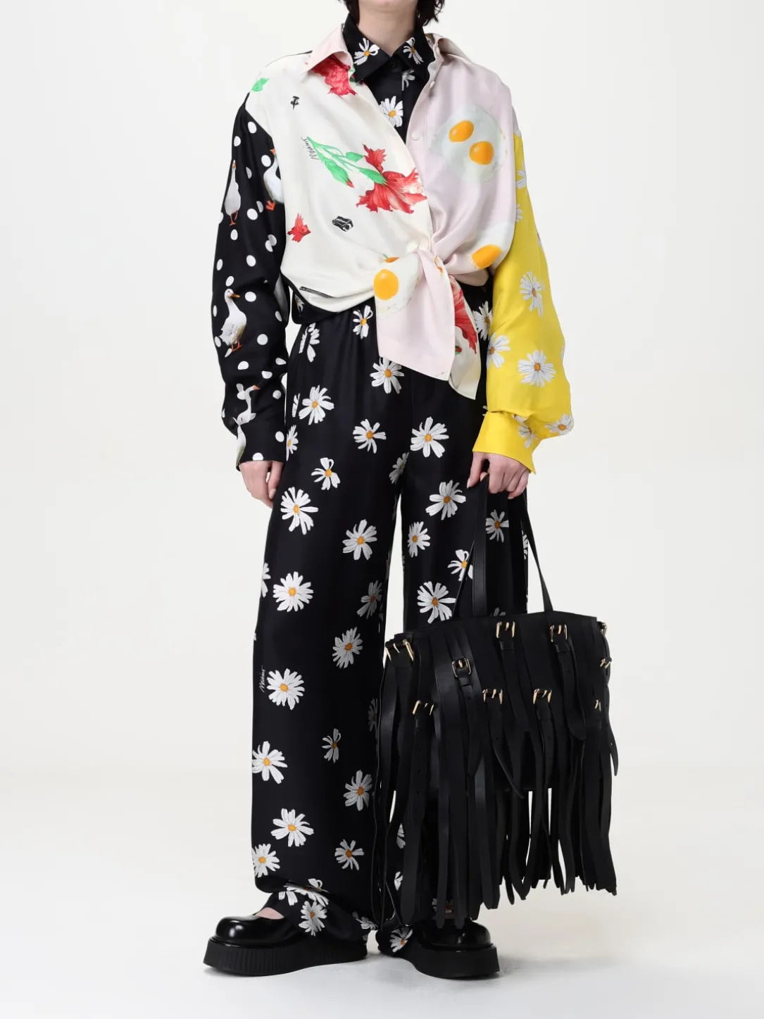 Borsa Multibelts Moschino Couture in pelle con frange e fibbie