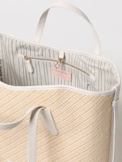 Borsa Never Without Coccinelle in rafia e pelle