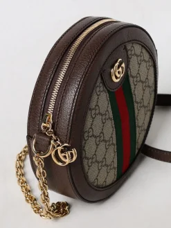 Borsa Ophidia Gucci in tessuto GG Supreme e pelle a grana