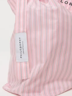 Borsa Philosophy Di Lorenzo Serafini in nylon con stampa a righe