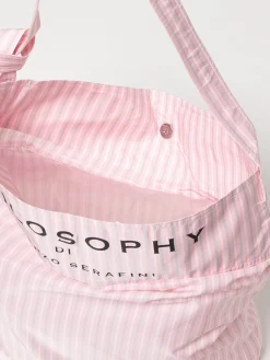 Borsa Philosophy Di Lorenzo Serafini in nylon con stampa a righe