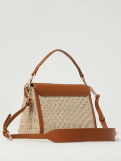 Borsa Quira Raffia Small Secret Pon-Pon in rafia