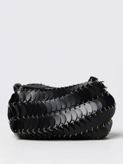 Borsa Rabanne in pelle con ricamata con anelli metallici