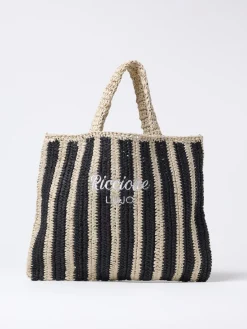 Borsa Riccione Liu Jo in rafia a righe bicolor
