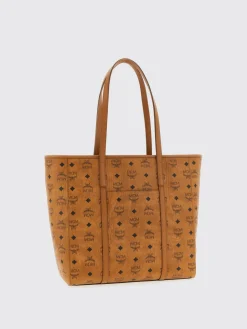 Borsa shopping Toni media in tela stampata Mcm