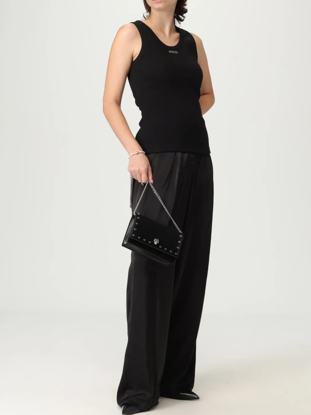 Borsa Skull McQueen in pelle palmellata