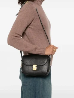 Borsa Soeur in pelle stampa lucertola