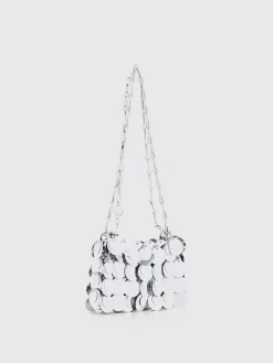 Borsa Sparkle Discs Nano Rabanne in paillettes