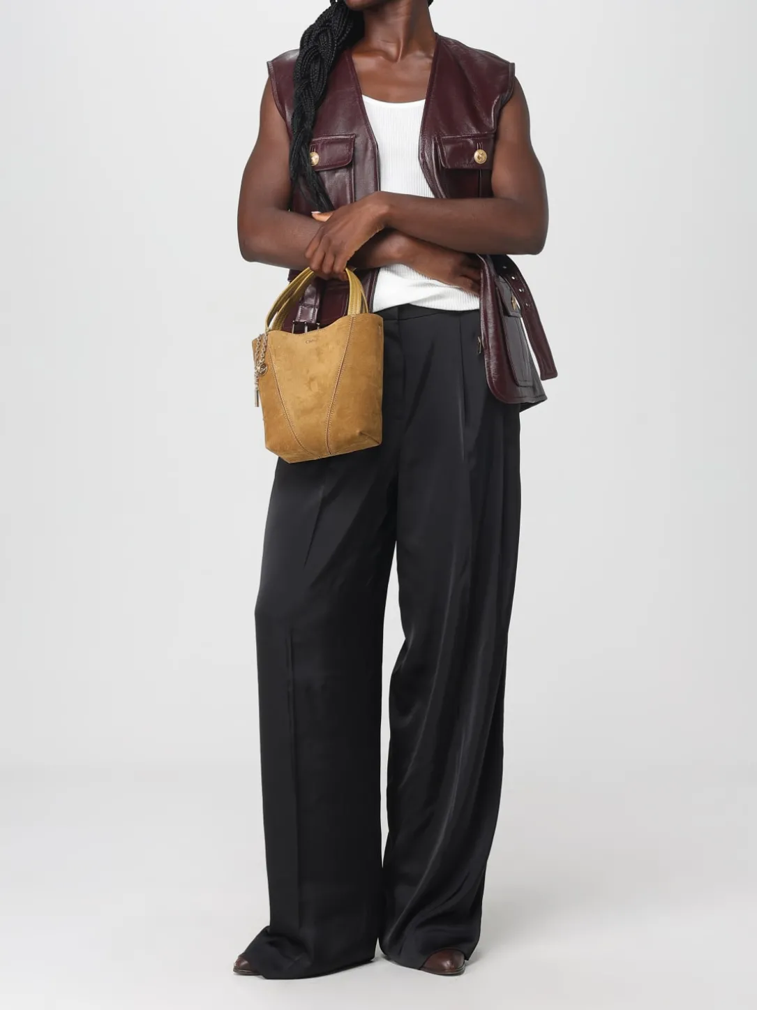 Borsa Spin Mini Chloé in camoscio