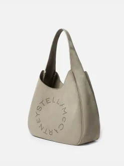Borsa Stella McCartney in camoscio sintetico con logo traforato