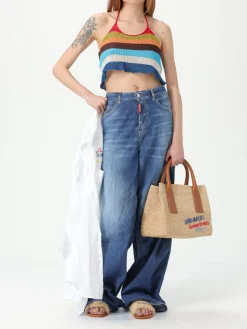 Borsa Summer Lovers Dsquared2 in rafia crochet