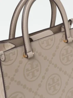 Borsa T Monogram Tory Burch in pelle goffrata