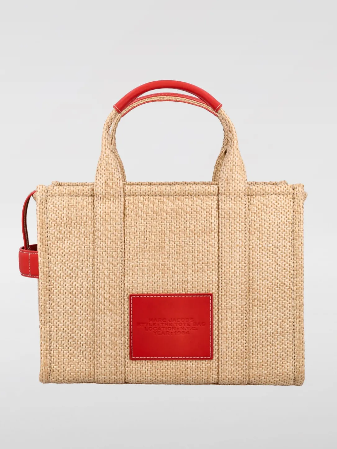 Borsa The Daisy Tote Bag Marc Jacobs in rafia con ricamo floreale