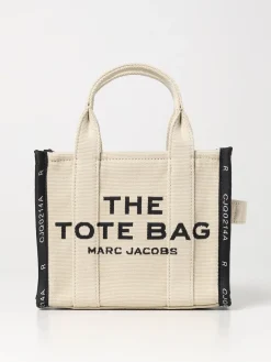 Borsa The Tote Bag Marc Jacobs in canvas con logo ricamato