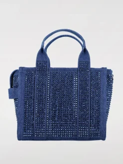 Borsa The Tote Bag Marc Jacobs in denim con strass all over