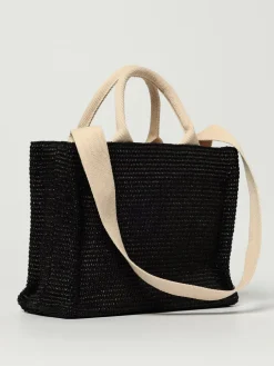 Borsa Tote in rafia con logo Marni