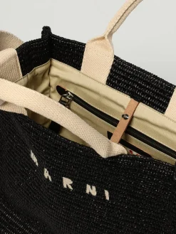 Borsa Tote in rafia con logo Marni