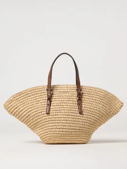 Borsa tote Isa piccola in paglia lavorata a mano Michael Kors