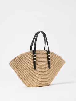 Borsa tote Isa piccola in paglia lavorata a mano Michael Kors