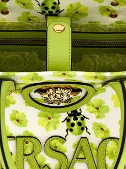 Borsa tote La Medusa Versace in canvas con stampa floreale