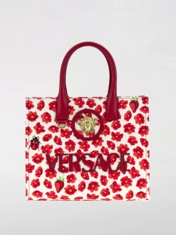 Borsa tote La Medusa Versace in canvas con stampa floreale