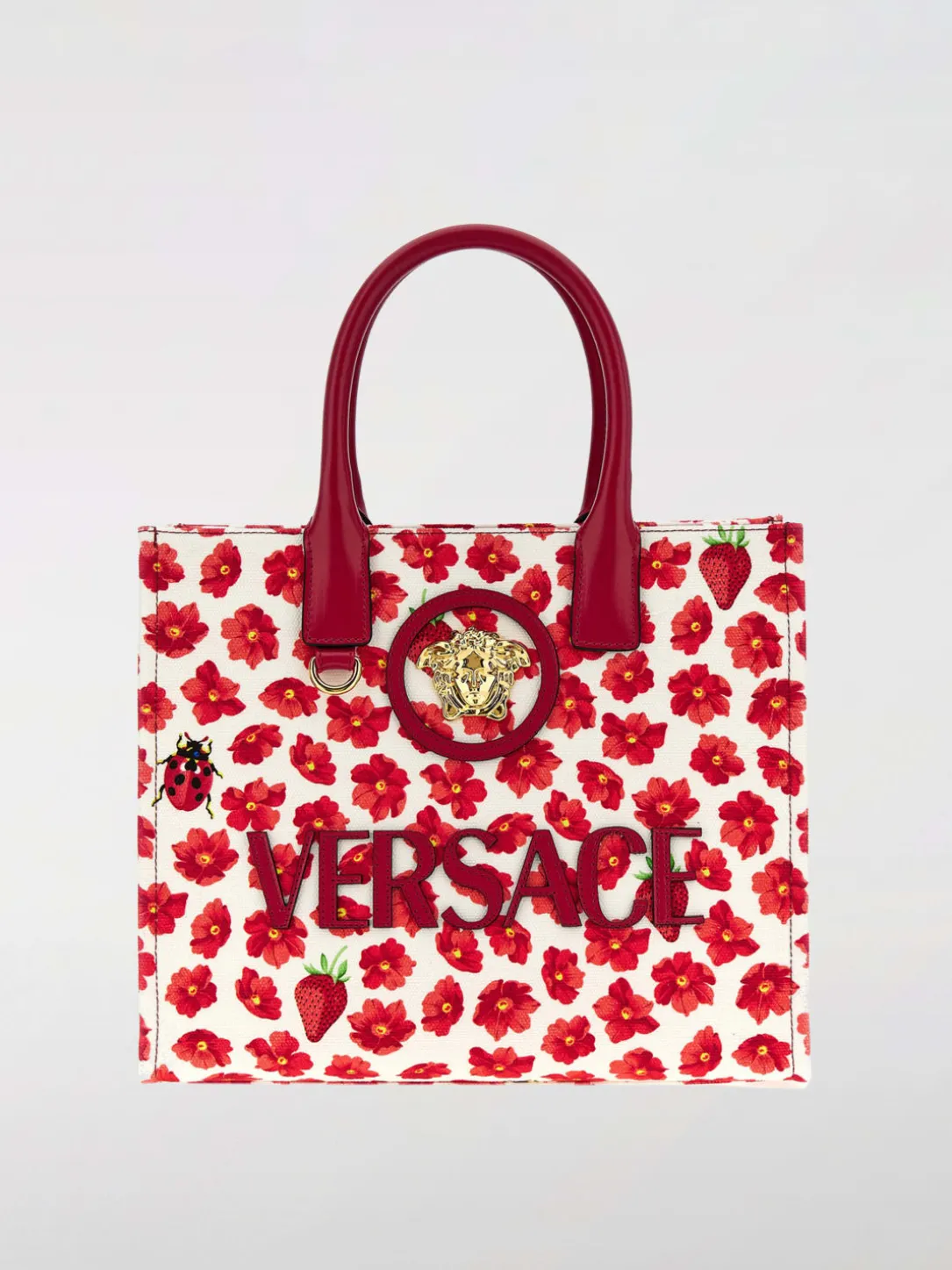 Borsa tote La Medusa Versace in canvas con stampa floreale