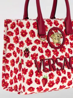 Borsa tote La Medusa Versace in canvas con stampa floreale