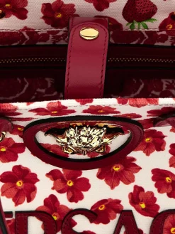 Borsa tote La Medusa Versace in canvas con stampa floreale