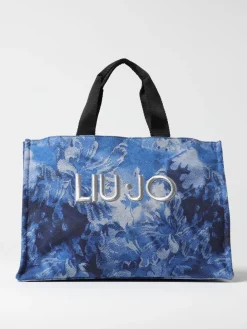 Borsa Tote Liu Jo in denim con motivo floreale jacquard