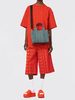 Borsa tote piccola in denim con monogramma lavato Marc Jacobs