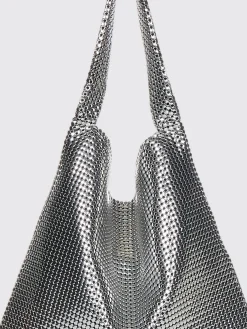 Borsa tote Pixel Rabanne in alluminio