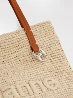 Borsa Tote Rabanne in rafia e pelle