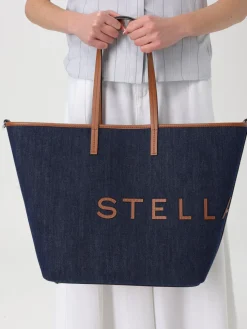 Borsa Tote Stella McCartney in denim di cotone e pelle sintetica