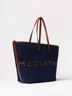 Borsa Tote Stella McCartney in denim di cotone e pelle sintetica