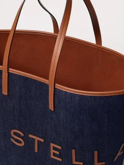Borsa Tote Stella McCartney in denim di cotone e pelle sintetica