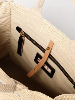 Borsa tote Tropicalia Marni in rafia intrecciata