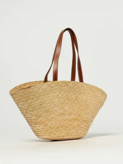 Borsa Tropea Orciani in rafia intrecciata e pelle