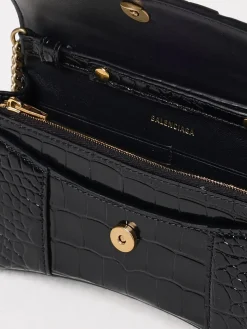 Borsa wallet Hourglass Balenciaga in pelle spazzolata stampa cocco