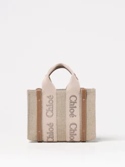 Borsa Woody Chloè in canvas e pelle