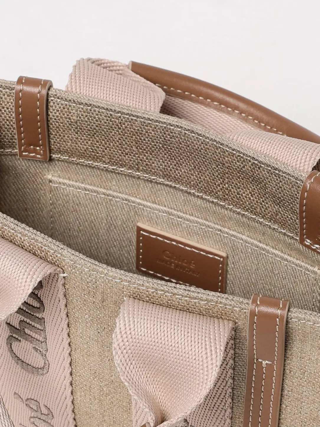 Borsa Woody Chloè in canvas e pelle