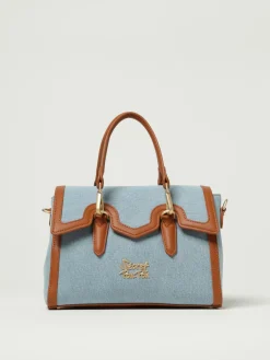 Borsa Yalis Denim Small Secret Pon-Pon in denim