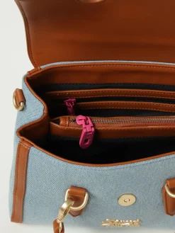 Borsa Yalis Denim Small Secret Pon-Pon in denim